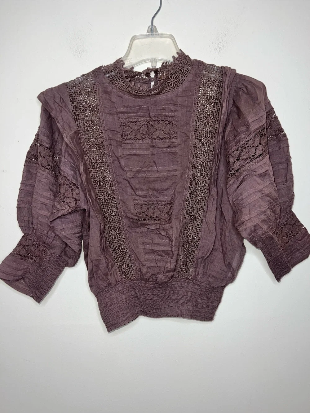 Free People One Sydney Blouse Cotton Brown Size Small